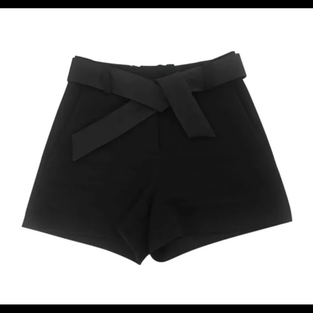 Maje Black Shorts with Satin Belt SZ 36 US: Small)